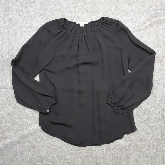 Diane Von Furstenberg Top Womens Small Silk Popover Balloon Long Sleeve Blouse - Picture 1 of 10